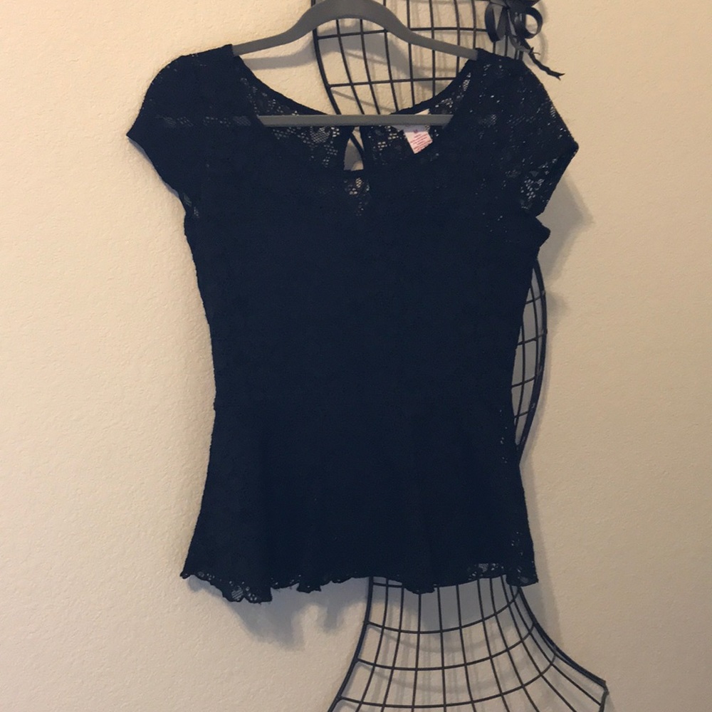 Black peplum blouse